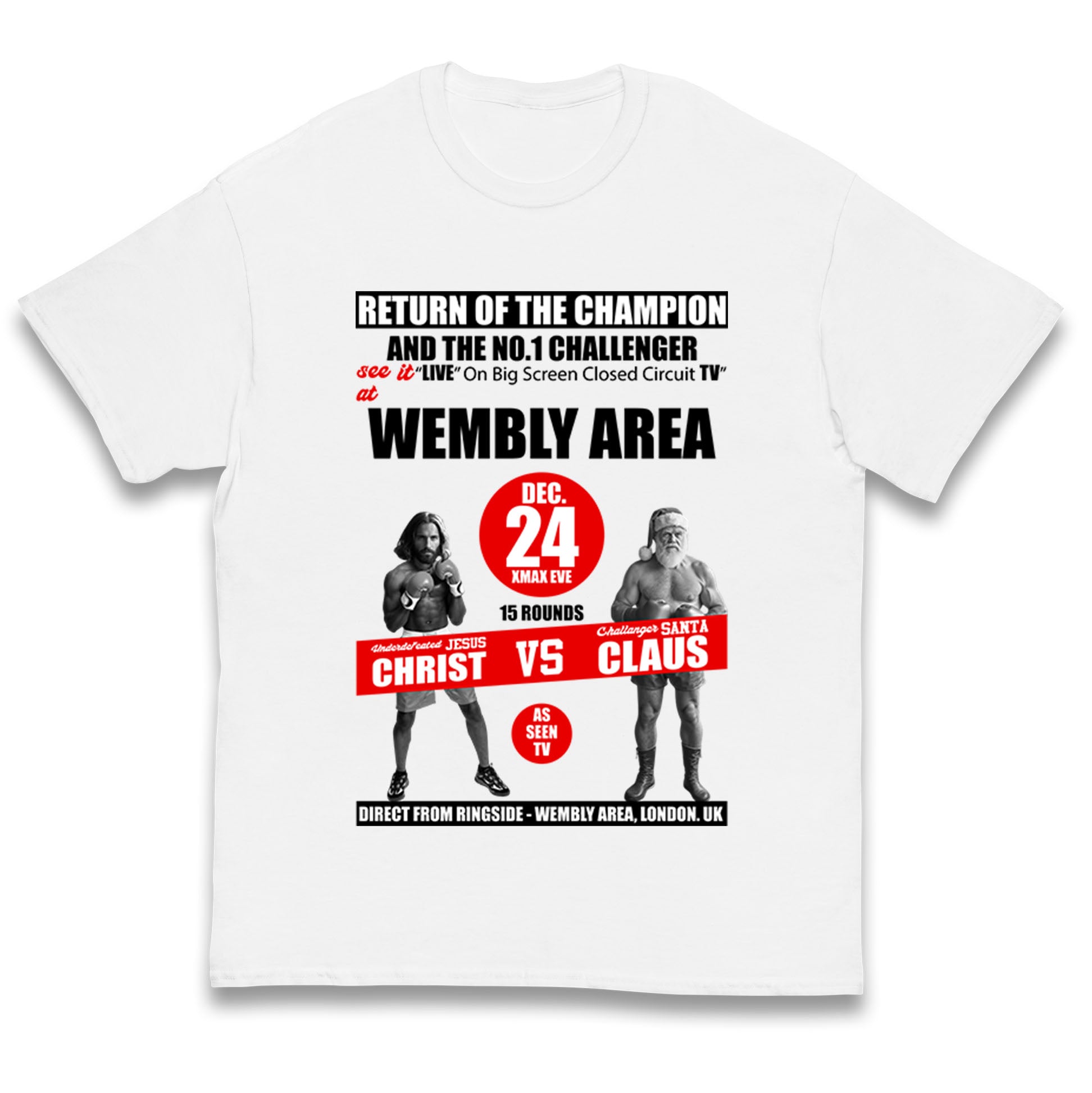 

Jesus Christ Vs Santa Claus Funny Christmas Kids T Shirt 140