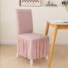 Solid Stretch Dining Chair Cover Seersuckers Chair Protector Cover Slipcover Banquet Chair Skirt Wedding Party Decor