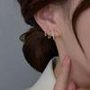 Korean Korean Shiny Crystal Earring Claw Ear Hook Clip Earrings for Women Gold Color Ear Earrings Fashion Jewelry Girl Gift