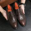 Mode Luxus Dicke Sohle Herrenschuhe Brogue Schnürschuhe Herrenschuhe Lässig Britischer Stil Kontrastfarbe Oxford Schuhe Herren Büroschuhe