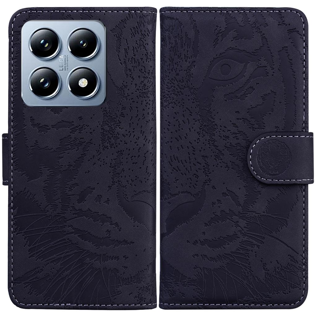 For Xiaomi 14T Case Tiger Imprint Leather Wallet Phone Cover