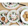 3pcs Green Rabbit Round Thermal Insulation, Kitchen Accessories,Pad Retro Home Dining Pad Thermal Insulation Pot Pad Cute Cotton Tray Pad