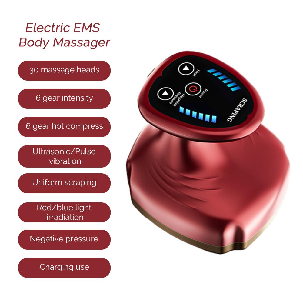 

Вакуумный массажный аппарат для баночного массажа 6 режимов Электрический нагрев Скребковый массаж Присоски Китайский Антицеллюлитный Вакуумный баночный массаж красный