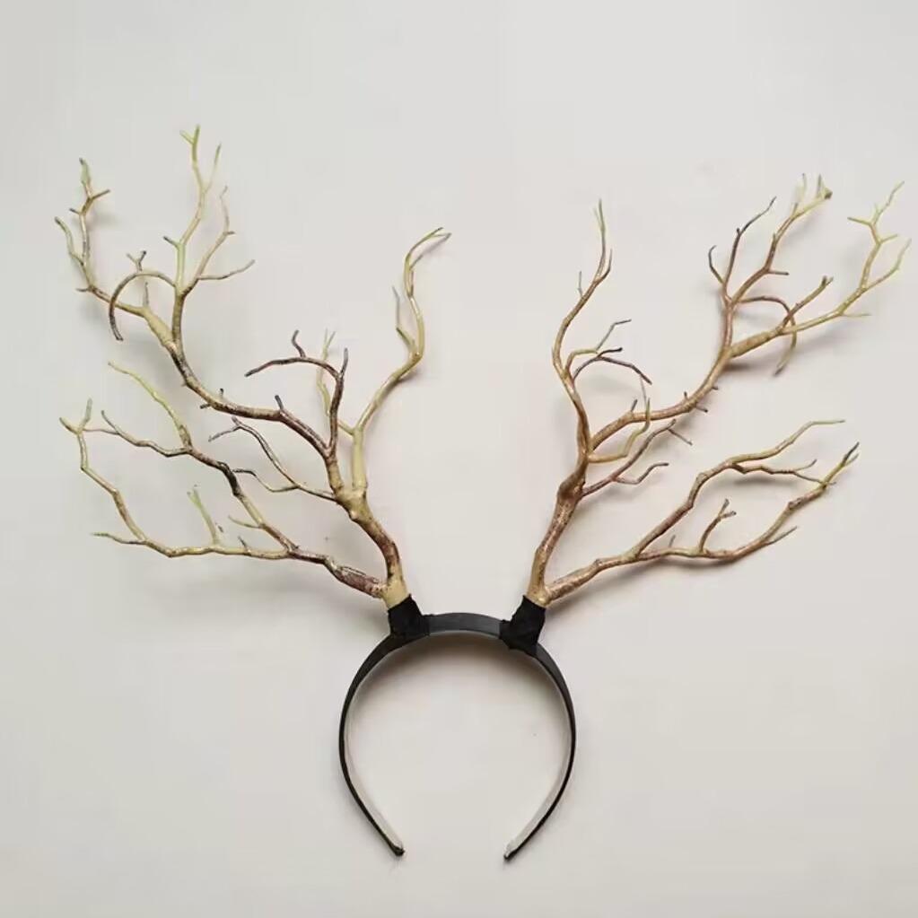 Europäisches Amerikanisches Mori Girl Rentiergeweih Leuchtendes Weihnachtskopfband mit Großen Haaraccessoires und Verzierungen