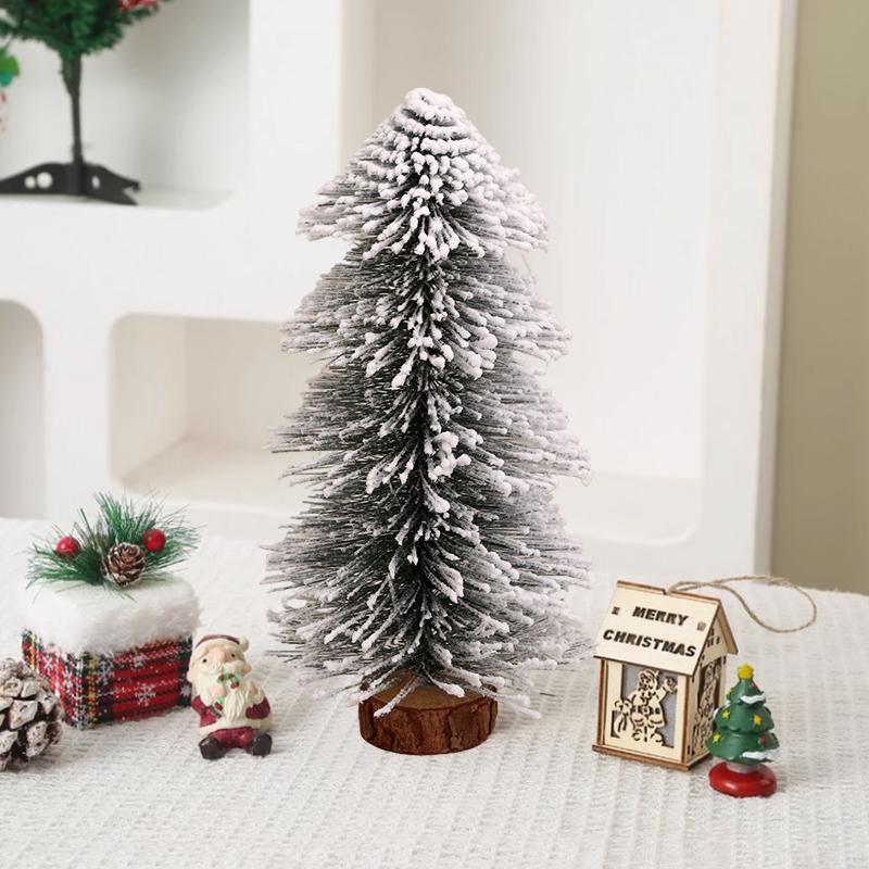 1PC Tabletop Tapered Christmas Tree Ornament Winter-Themed Mini Christmas Tree for Retail