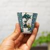 Washa no Kura Lucky Ochoko Sake Utensil Kutani Ware Sake Cup Saaya Shape Karako Pottery Brand Japanese Tableware Choko Cup Made in Japan