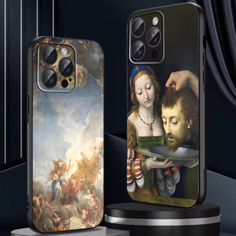Renaissance Art Paintings  Phone Case For iPhone17 16 16e 15 14 13 12 11 Plus Mini Pro Max Soft black Shockproof Cover