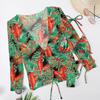 New Print Mesh Sun Protection Three-Piece Bikini Swimwear