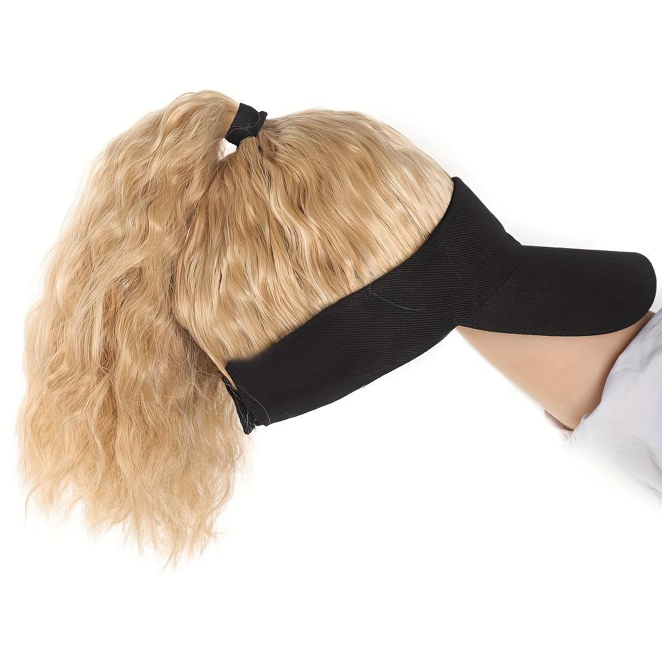 

Женский синтетический парик-хвост из высокотемпературного волокна с регулируемой сеткой-застежкой и бейсболкой - Подходящий спортивный солнцезащитный стиль