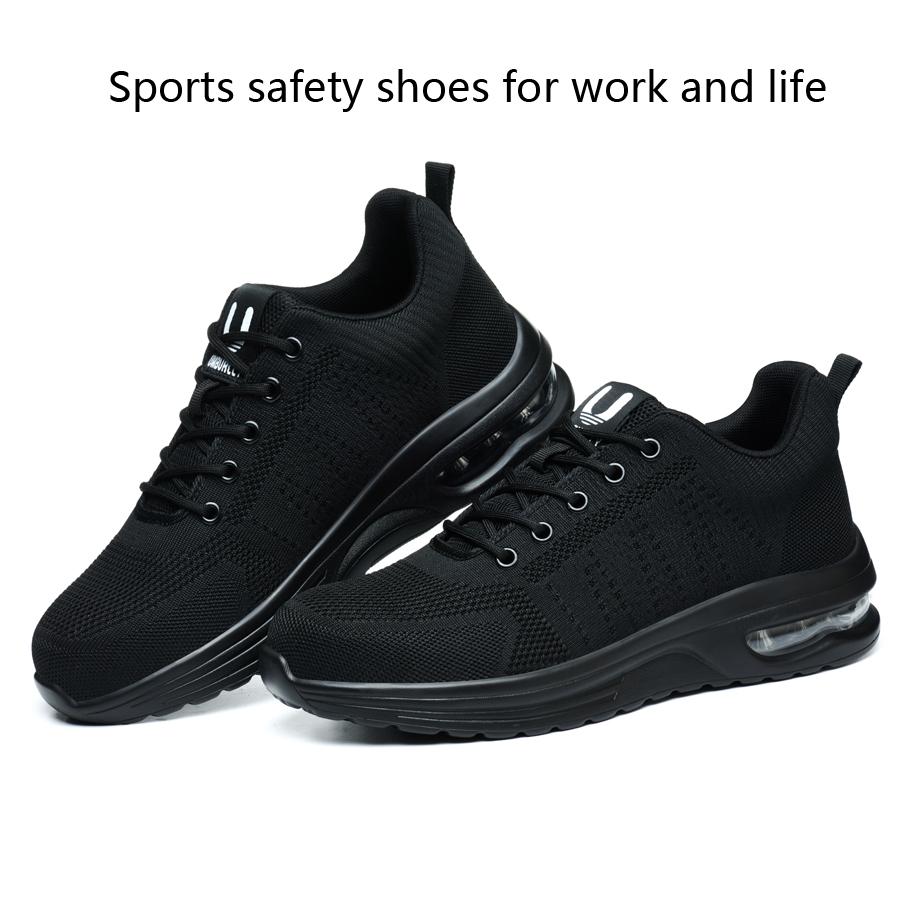 Men's Steel Toe Safety Shoes Anti-Smash Puncture-Proof Lightweight Breathable Work Boots with for Outdoor Construction