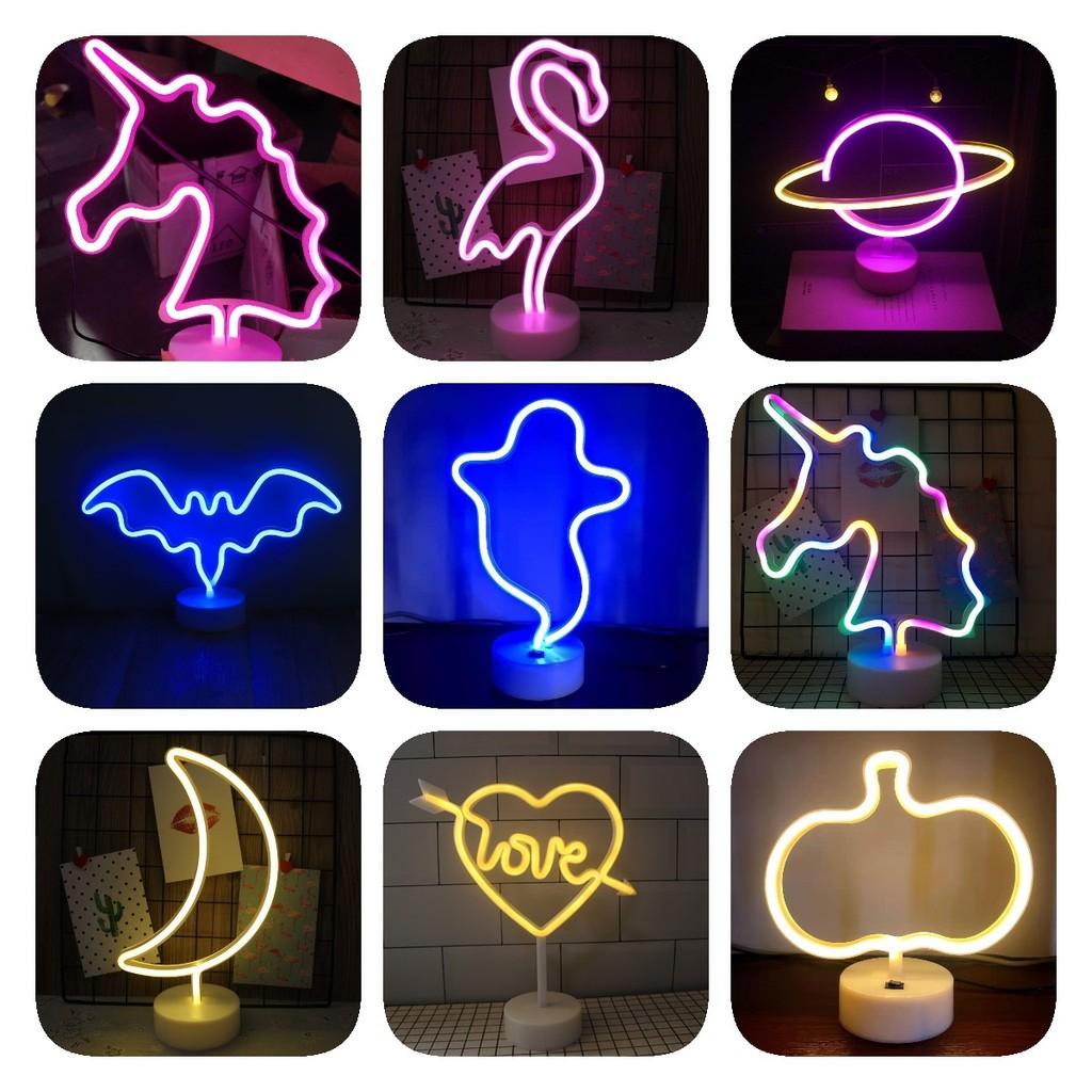 Shaped Led Cactus Neon Signs Light Holder Base Table Decoration Night Lamps