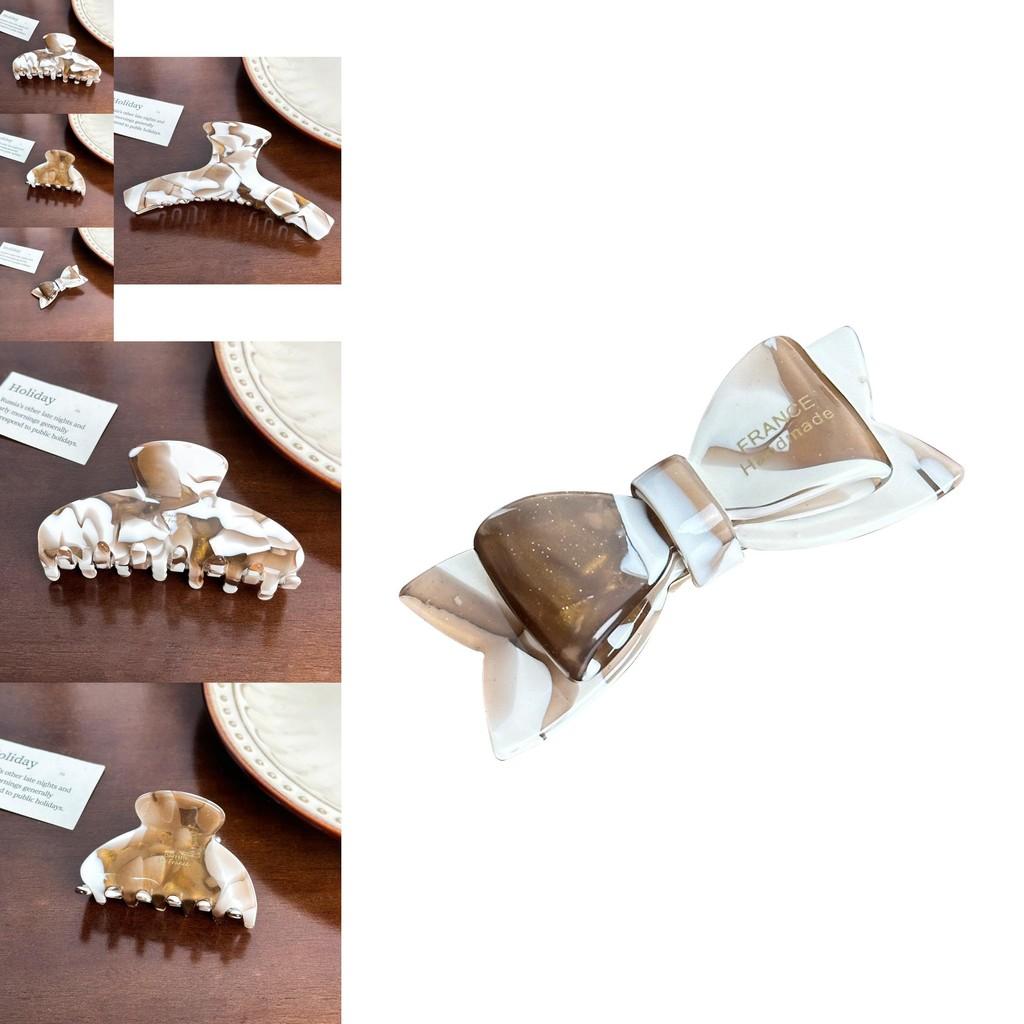 Sophisticated Acetate Hair Claw Clips In Vintage Milk Coffee Color For Chic Women's Hair Accessories