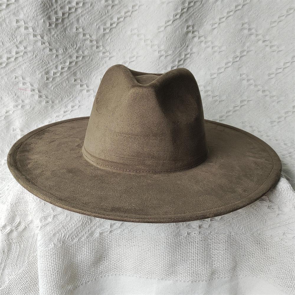 New Color Malachite Green Suede Top Hat Big Edge 9.5Cm Peach Heart Top Jazz Hat Simple And Fashionable