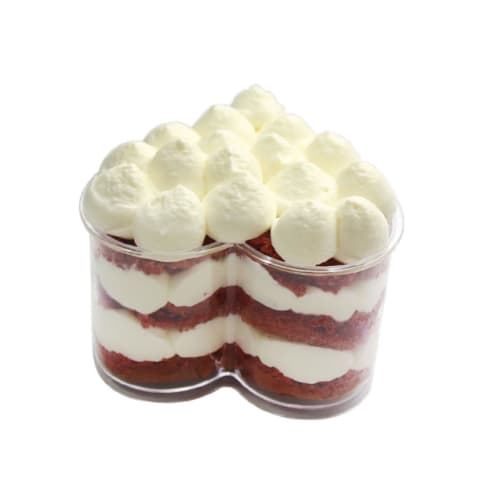 FRCOLOR 10-Piece Heart-Shaped Air Canister with Lid, Cake Container, Dessert, Red, Cake Canister, Portable, Party Tiramisu Canister, Plastic, Transpar