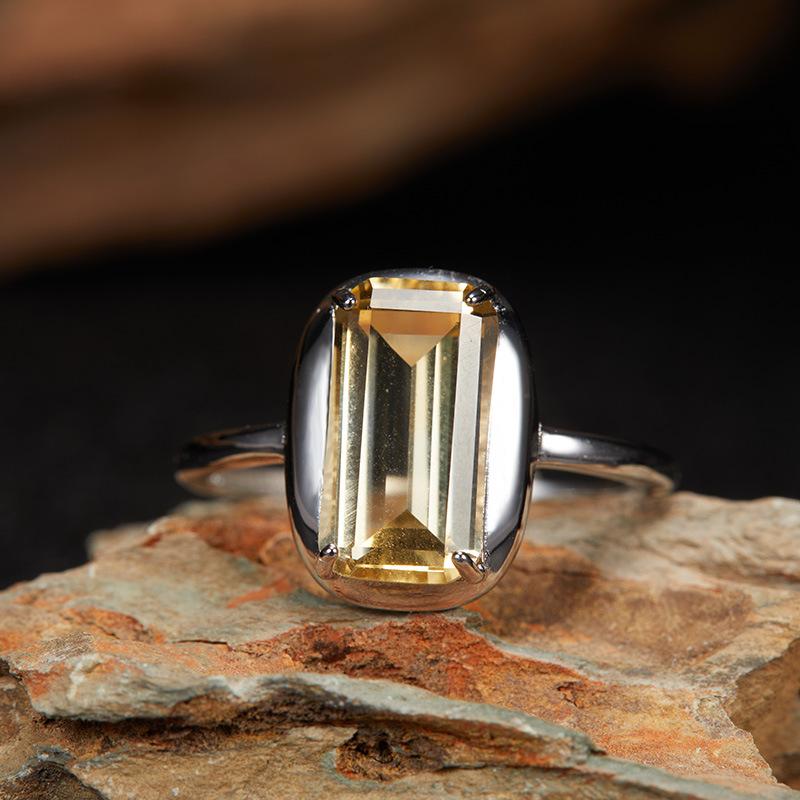 Original Design Does Not Fade Niche High Sense S925 Sterling Silver 18K Natural Citrine Lucky Treasure Ring Women
