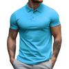 Summer Men's Polo Neck Short Sleeve T-shirt Polo Shirt Men Oversized Loose Solid Color Tops