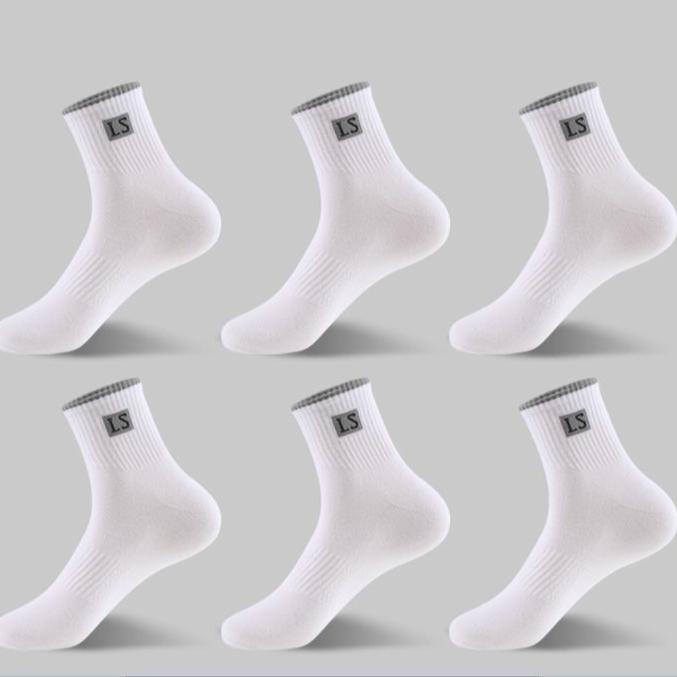 

5/10 пар высококачественных мужских носков из хлопка, дышащие, впитывающие пот, средние трубчатые носки, дезодорирующие, деловые, мужские спортивные носки 5 pairs белый