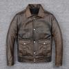 Vintage Red Brown Men Cowhide Leather Jacket Black Oil Waxed Genuine Cow Men's Flight Suit Bomber Coat Autumn Winter