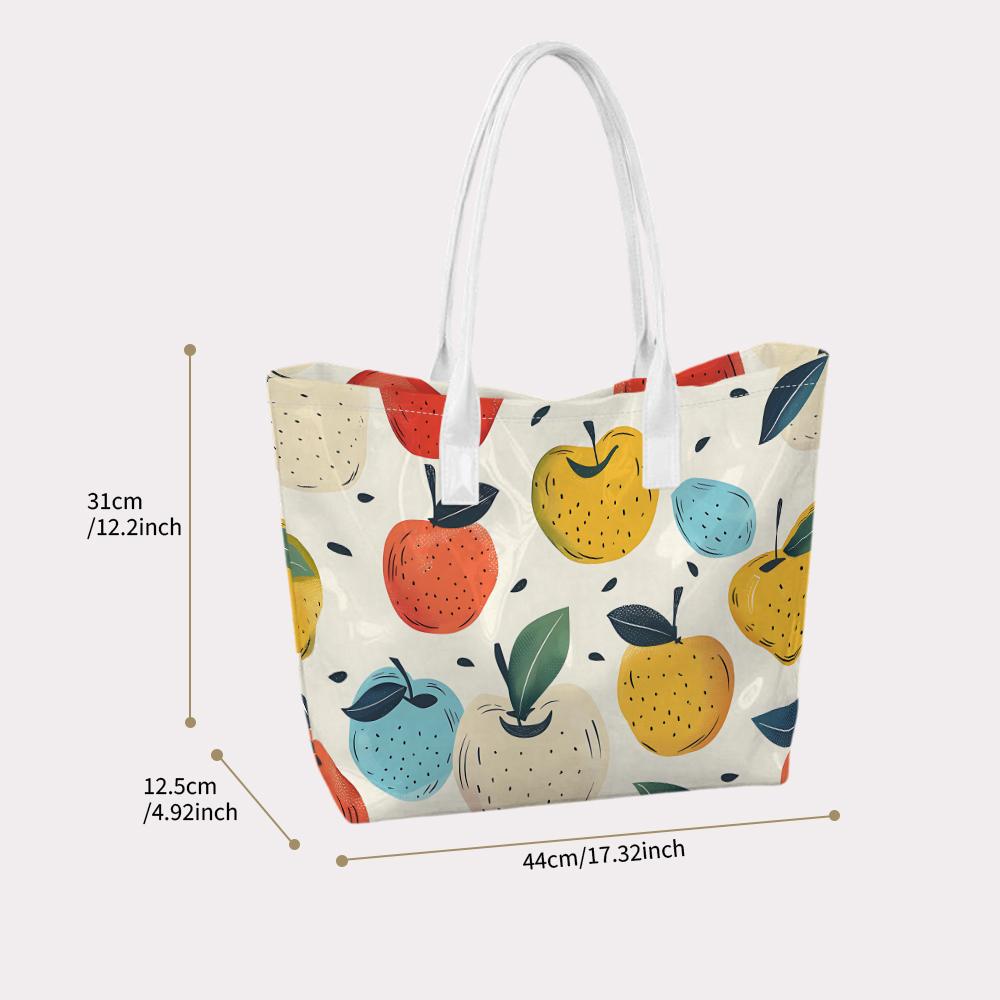 Colorful Fruit Pattern Tote Bag Large Capacity Fashion Casual Daily Carry All Shoulder Bag for Women Shopping Work Travel