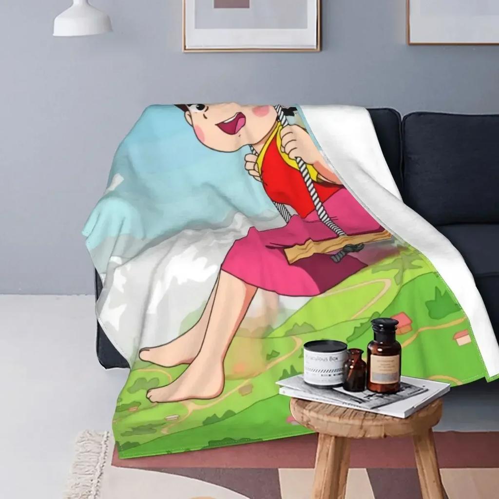 Heidi Dívka z Alp Deku Měkký Fleece Podzimní Teplý Flanel Animovaný Komiksový Kreslený Přehoz na Pohovku Postel Přikrývku