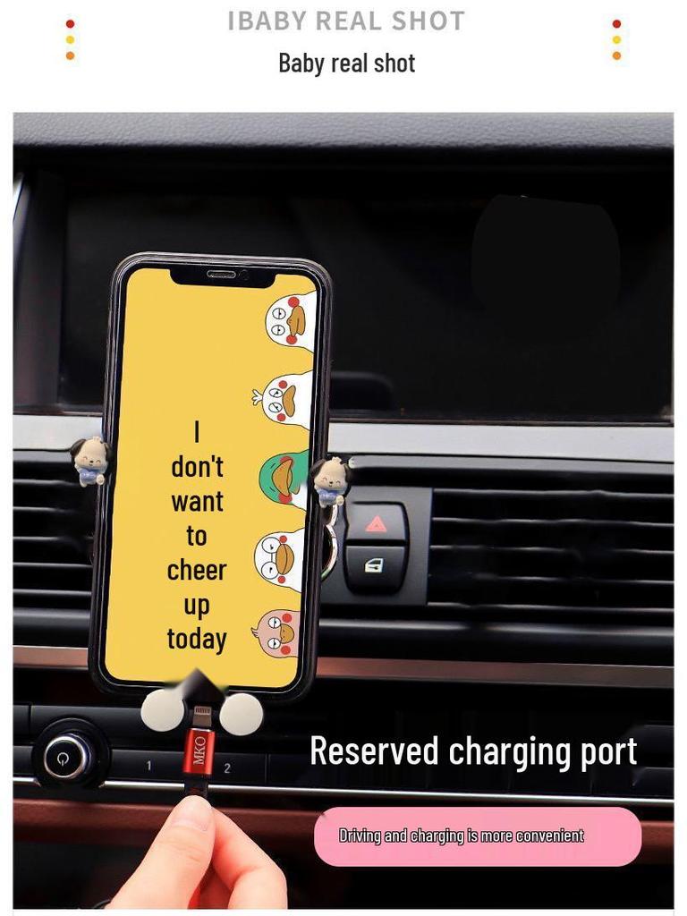 Uroczy Uchwyt na Telefon do Kratki Wentylacyjnej Samochodu z Dziewczynką Kaczką