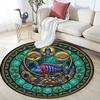 Aquatic Life Mandala Round Area Rug Under Office Chairs Bedroom Living Room Home Decor