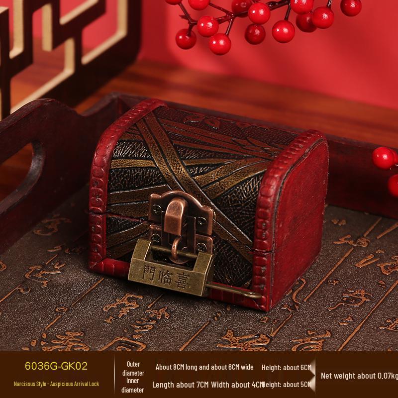 Caja de Joyería Antigua de Madera con Cerradura – Ideal para Anillos, Pulseras y Accesorios
