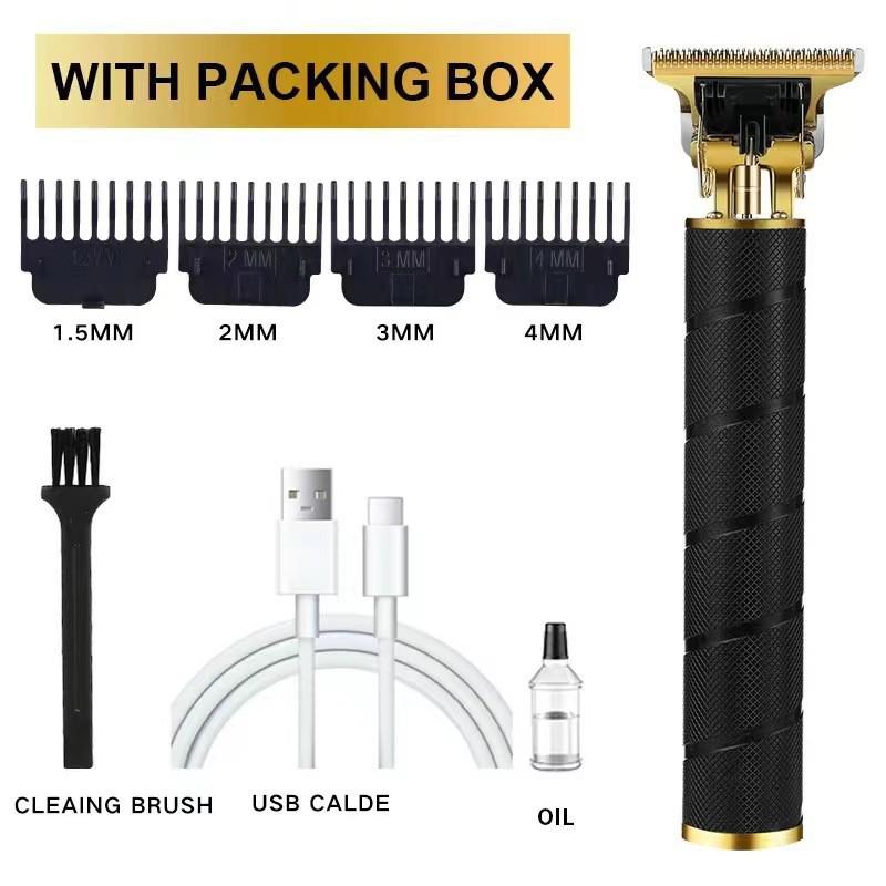 Professional Electric Hair Clipper for Barbers & Home: Precision Carving, Slicked Back Styles, Bald Head Trim.