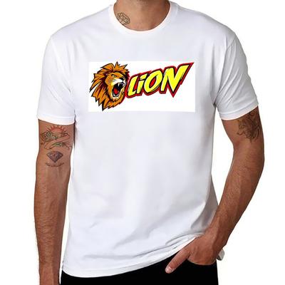 Lion Logo T-Shirt Men T Shirt Cotton 100% Black Cotton T-shirt Plain for Man Package T-Shirt