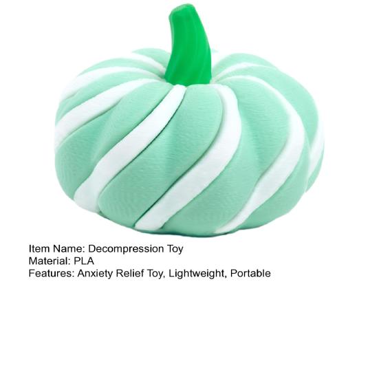 Pumpkin Spinner Decompression Toy 3D Printed Stress Relief And Anxiety Reduction Fidget Toy Smooth Spin And Stretch Sensory Toy for Office