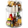 Rotating Kitchen & Bathroom Organizer: Transparent Tray for Cosmetics, Spices, and Perfumes