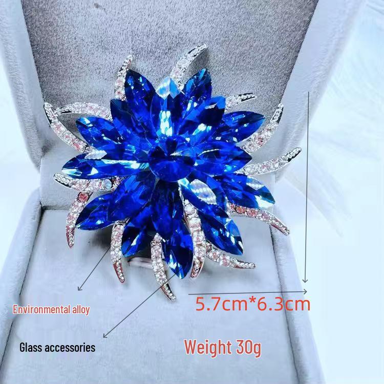 Eco-Friendly Luxury Blue Brooch: High-Quality, Elegant Design Women s Clothing Accessory. синий