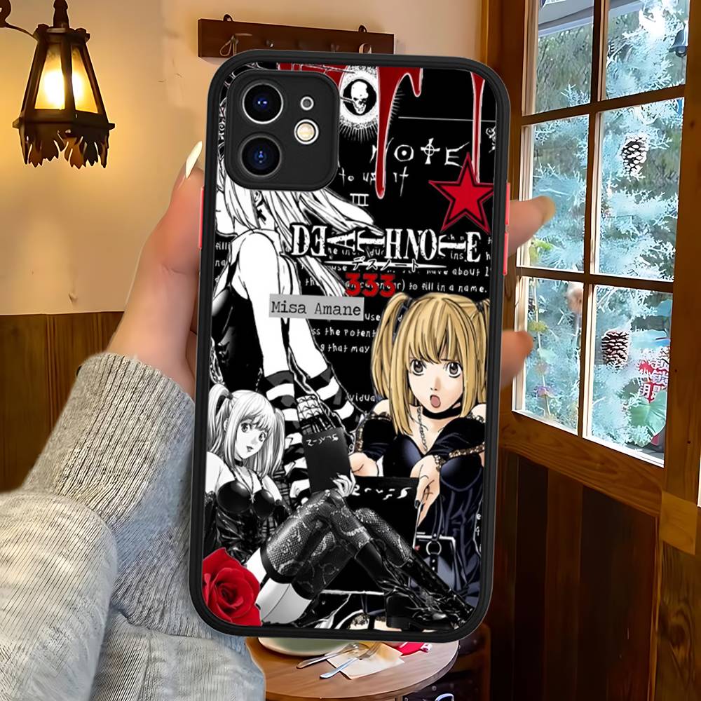 D-Death Note Matný poloprůhledný kryt na telefon Pro Iphone 16 ProMax 15 14 13 12 11 X XS PRO Plus
