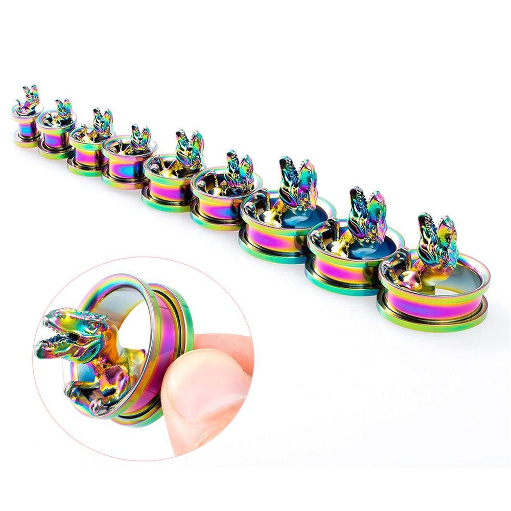 Body Jewelry Rainbow Surgical Steel Ear Gauge Stretcher Plugs Jewelry