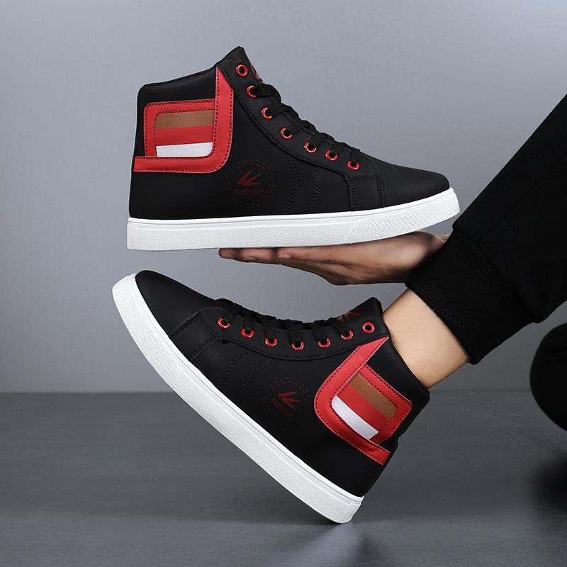 Mode Herren High-Top Flats Schuhe Übergröße 46 Frühling Herren Casual Lederschuhe Heißer Verkauf Männliche Designerschuhe Studenten Boards Sneakers Tenis
