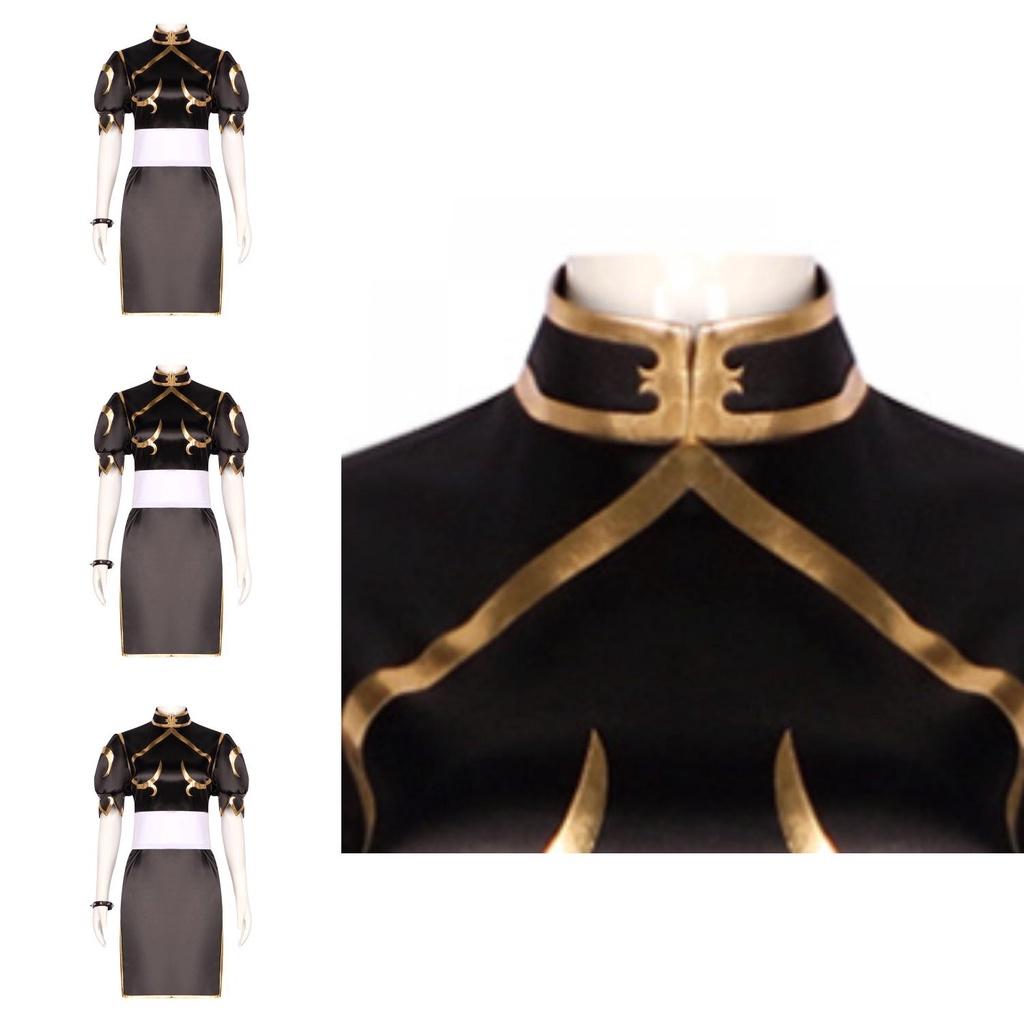 Street Fighter Klær Chun-li Cosplay Antrekk Polyester Materiale Vår 2023 Kolleksjon