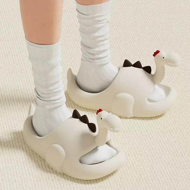 Funny Dinosaur Slippers Women Summer Shoes Casual Comfort Cartoon Slipper Sandals Ladies Home Slides EVA Flip Flops New 2024