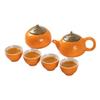 Shangqi Ceramic Kung Fu Tea Set - Persimmon Ruyi Gift Box