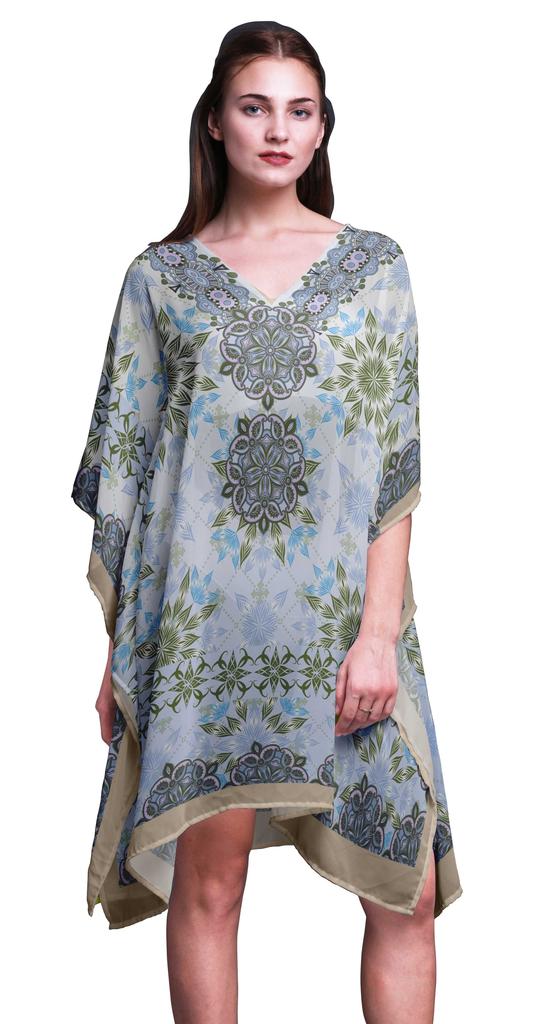 Phagun Womens Short Beach Kaftan Beachwear Bikini Coverup Midi Dress-4X-5X
