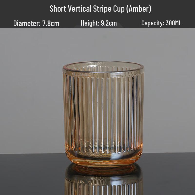 Vertical Stripe Glass Mouthwash Cup