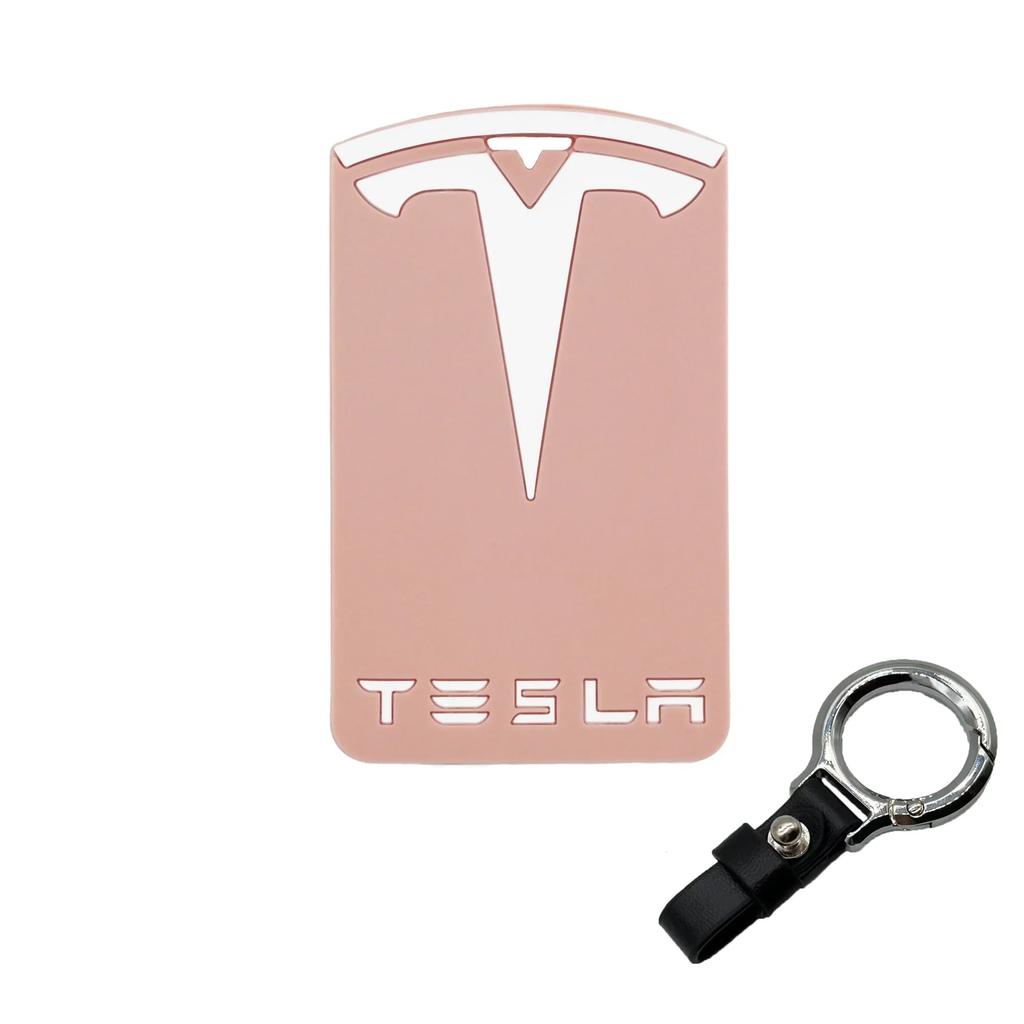 Car Sticker Tesla 3D Design Highlights Key Card Clip Silicone Protective Case Keychain, Suitable for Tesla Model 3 Model Y Acces