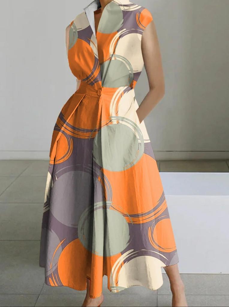 Women's Sleeveless Plus Size Casual Women's Clothing, Fashionable Loose And Large Swing Dress