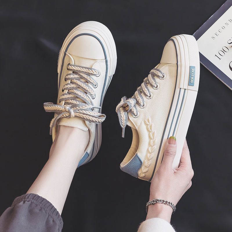 Women Thick Sole Footwear Platform Canvas Shoes Height Increasing Chunky Sneakers For Youth Girls Outdoor Trainers Female Ladies