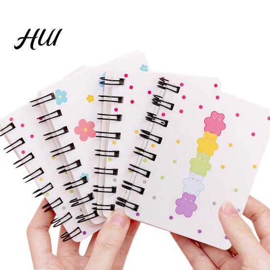 Rollover Coil Journal 2Pcs Cartoon Notebook Mini A7 Portable Spiral Memo Pad for Students Cute Flower Journaling School Travel Notepad