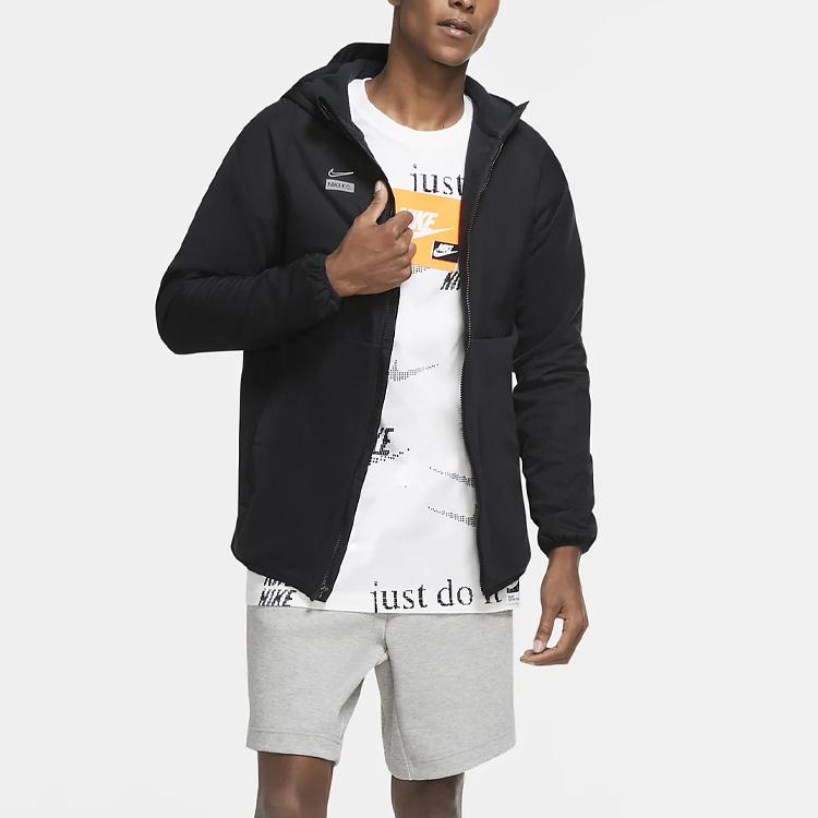 Nike Large Logo Long Sleeve Zip Hoodie Jacket Men Tops Black CT2511-010