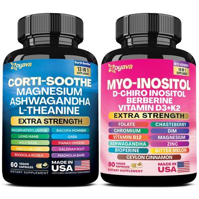 Zoyava Cortisol & Myo-Inositol All-in-One Supplement – Multivitamin Complex with Extra Strength Ingredients for Fitness & Wellness Support
