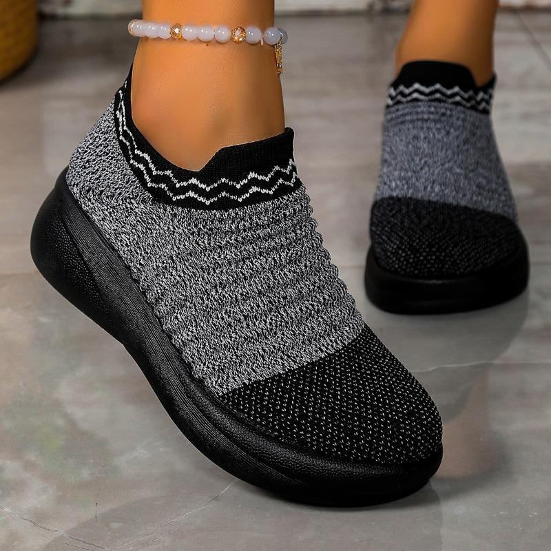 

Fashion 2025 New Plus Size Women s Vulcanized Sneakers Mixed Color Slip on Breathable Casual Outdoor Sports Comfortable & Hot Sale Shoes 42 серый
