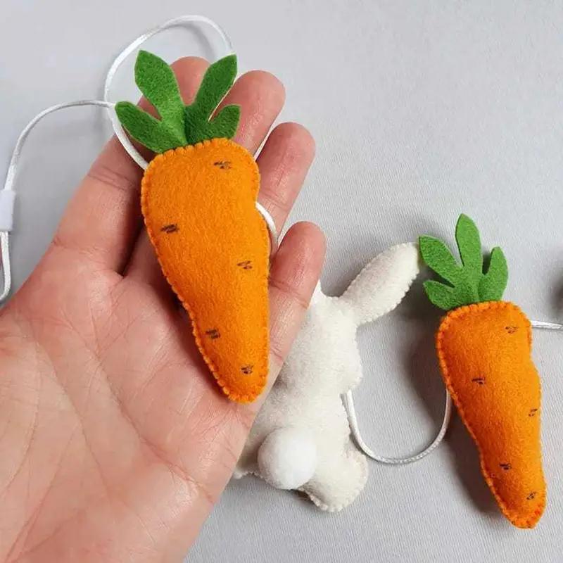 1-10PCS Easter Carrot Bunny Fabric Hanging Decor Creative Home Party Decoration Indoor Gift for Spring Festival Holiday Ornament