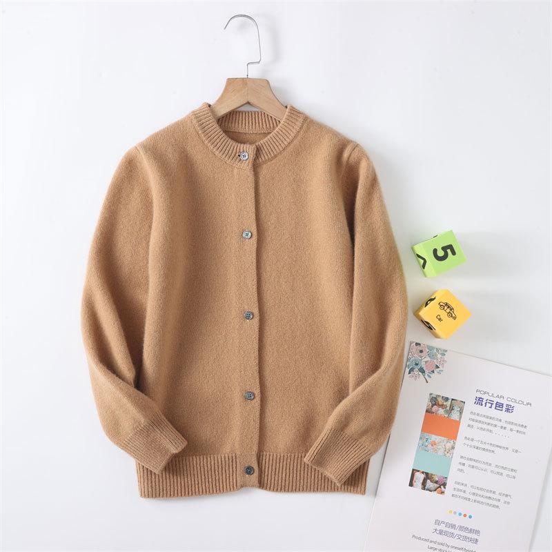 Kids' Pure Wool Round Neck Cardigan - Autumn & Winter Thick Sweater for Boys & Girls