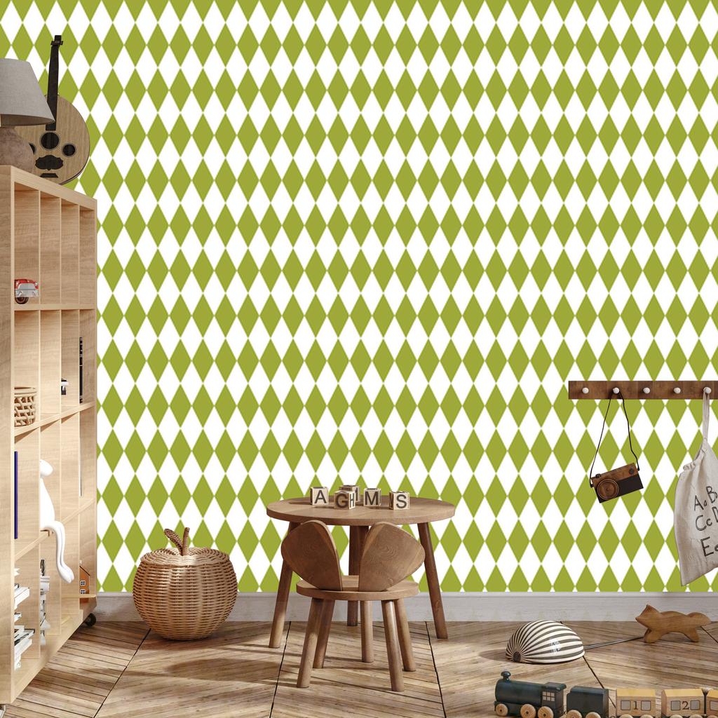 Harlequin Rhombus Wallpaper Yellow and White for Living Room and Bedroom 50x1000